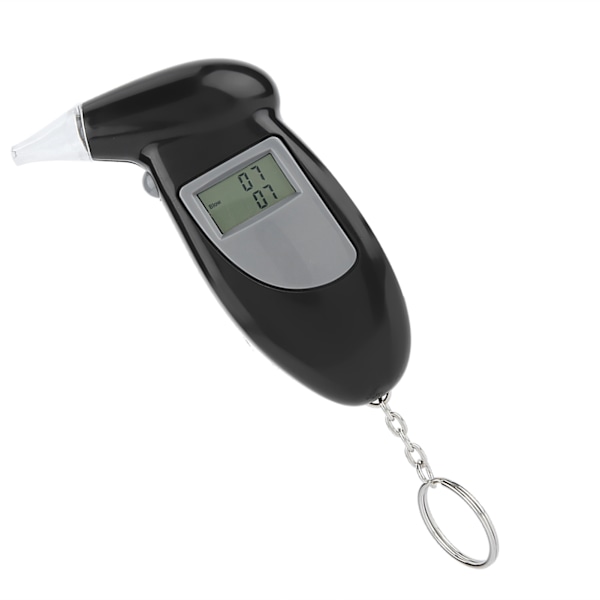 Digital LCD-skärm Alkohol Breath Tester Bärbar Nyckelring Breath Analyzer 10st Munstycke