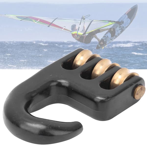 Sort aluminiumlegering universal windsurfing rig løftekrog 3 ruller hardware tilbehør[LD]