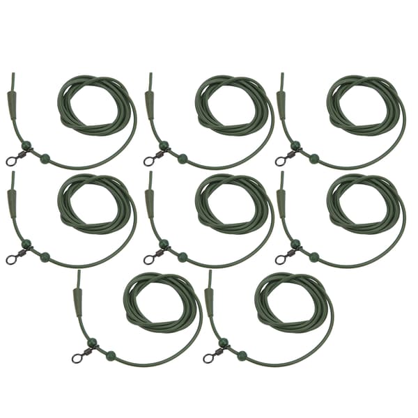 8 st ABS+kopparlegering bärbara silikonhårriggar Svängbara karpfisketillbehör (grön)