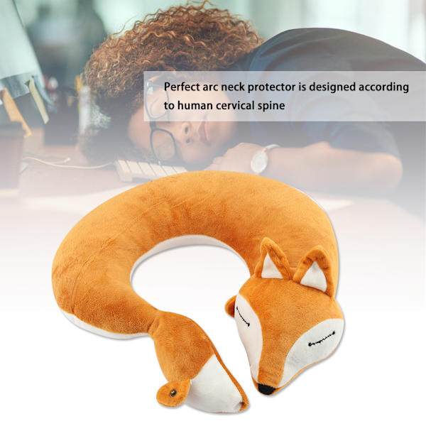 Fox Shape Rese Nackkudde Soft Air U Shape Health Kudde (Brown Fox)