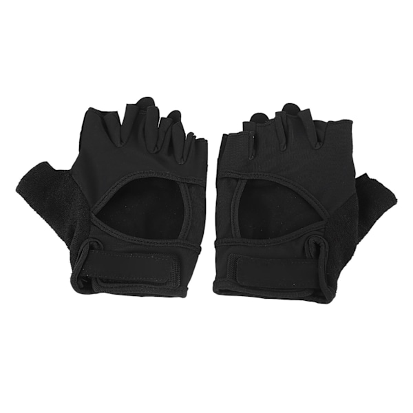 1 par Half Finger Sports Handskar Förhindrar halka Andas Slitstarka Fingerless Fitness Handskar för kvinnor Svart