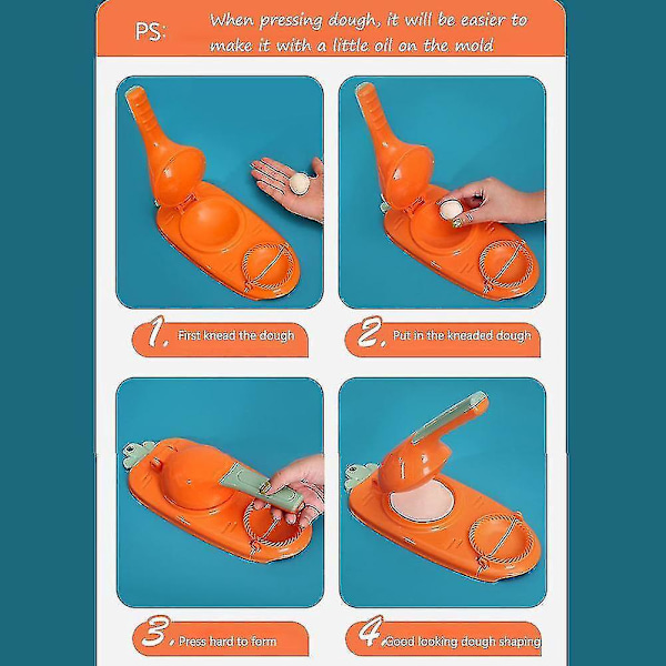 Degknyckelsmaskin - 2-i-1-omslagsform med degknycke - Orange