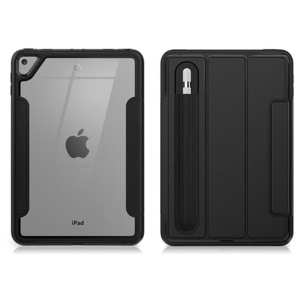 Kompatibel med iPad Mini (2019) elegant tri-fold etui - helt sort Svart black