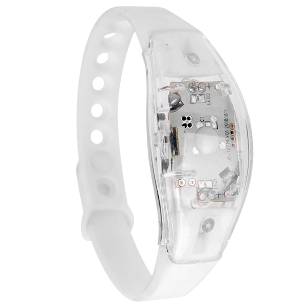 Justerbart LED-armband i silikon med blinkande ljus, knapptyp för nattlöpning, vitt