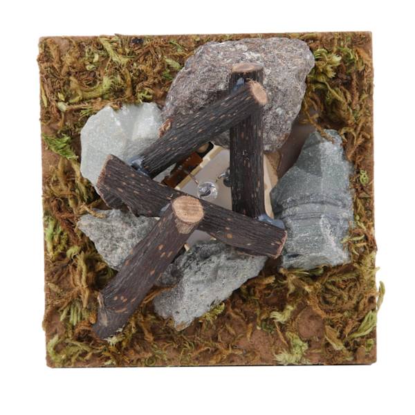 Dukkehust Miniatyr Have Scene Bål Træ Simuleret Bål Model Legetøjs Tilbehør Bål