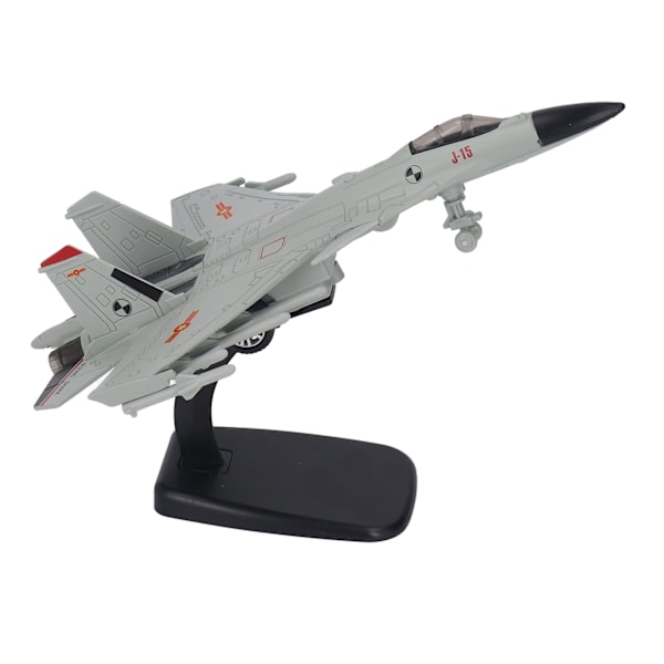 Fighter Aircraft Model Pull Back med Display Stativ Ljud Ljuslegering Flygplansmodell för pojke Barn Grå Vit