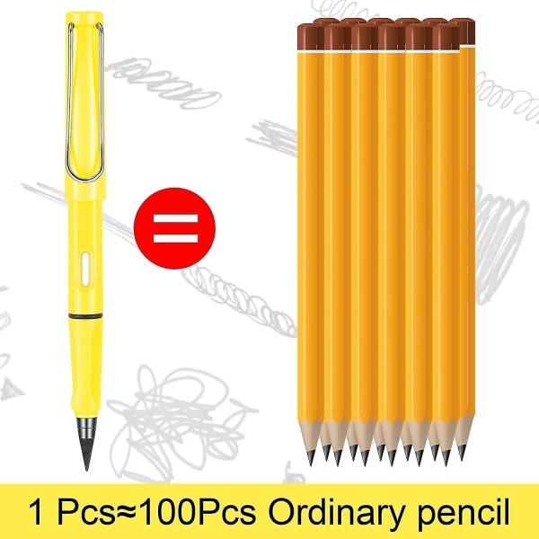 6 kpl mustettomia lyijykyniä Kannettava ikuinen lyijykynä Eternal Pencil Ei mustekynää Metallinen musteton kynä lapsille ja aikuisille