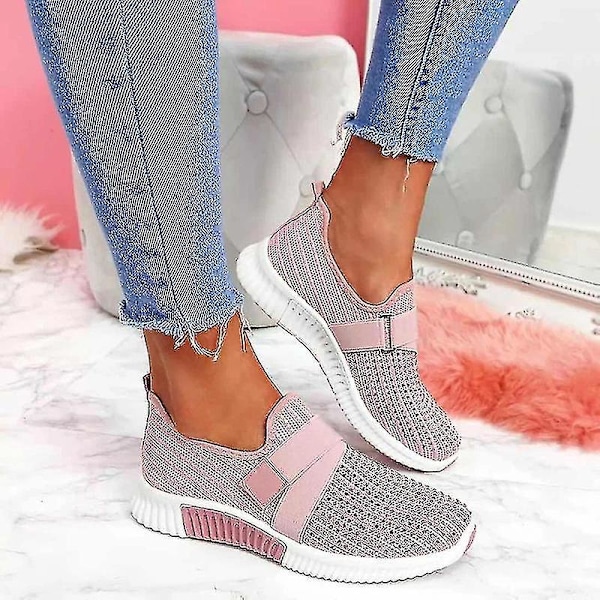 Ortopediska Platform Slip-on Sneakers för Kvinnor - Rosa, Storlek 37