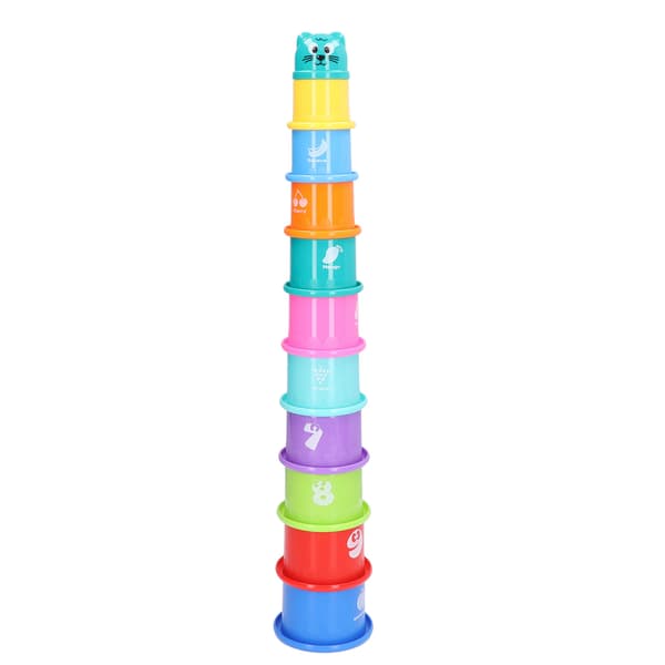 Stapling Cups Toy Numbers Fruits Learning Different Colors Educational Bathtub Stacking Cup Toy