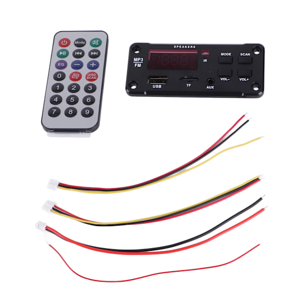 DC 6V-12V Bluetooth 5.0 MP3-dekodermodul Digital skjerm Dobbel dekoding Trådløs lydmottakermodul med fjernkontroll