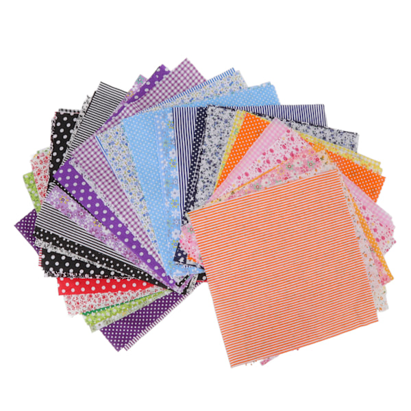 Bomullsquilttyg 9,8 x 9,8 tum blandade färger Lätt att stryka Multipurpose blommigt lapptäckstyg för Craft DIY 56 färger