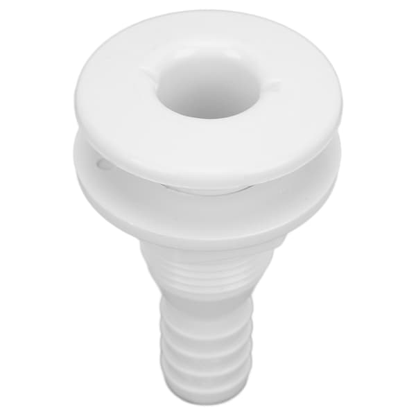 Boat Through Hull Connector 3/4in ABS Plastic Hose Fitting Accessories Drain Outlet White