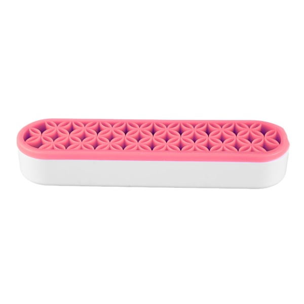 Silikon Sminkekostholder Assorterte Spor Lett Holdbar Stabil Kostoppbevaringsstativ for Soverom Kontorpult Rosa