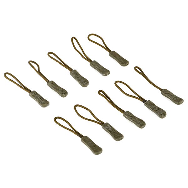 10x Dragkedja Dra Slider Sladd Rep Drag Endar Lås Zip Clip Spänne för väska EDC Army Green