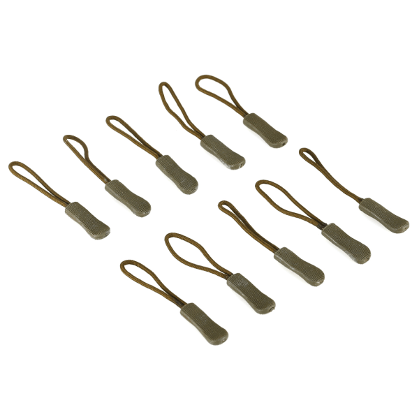 10x Lynlås Træk Slider Snor Rep Lynlås Ender Lås Zip Clip Spænde til Taske EDC Army Grøn