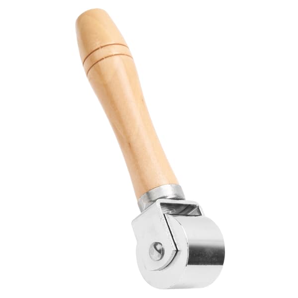 Leather Press Edge Roller DIY Leather Craft Wooden Handle Edge Rolling Tool SilverS 26mm / 1.02in
