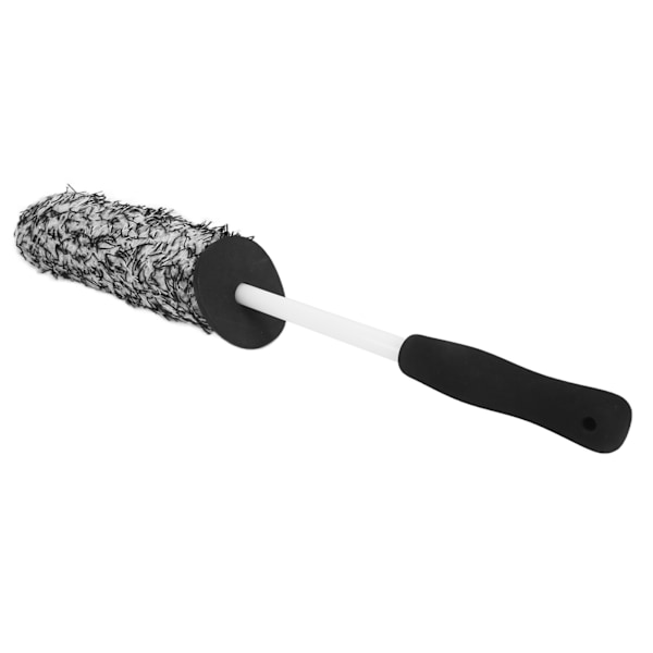 Bilhjul Däckrengöringsborste Mikrofiber Mjuk Multifunktion Lång räckvidd för avgasstötfångare Stänkskydd Grå Vit