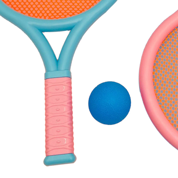 Badmintonracket för barn Halkbeständigt hållbart elastiskt bärbart tennisracketset för barn 2 racketar 2 bollar Blå Rosa