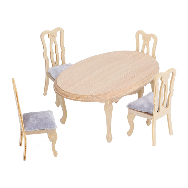 Dukkehussæt Spisebordstol 1:12 Dukkehustræ Naturtro Miniaturemøbler Spisebordsstol Modelset Hjemindretning