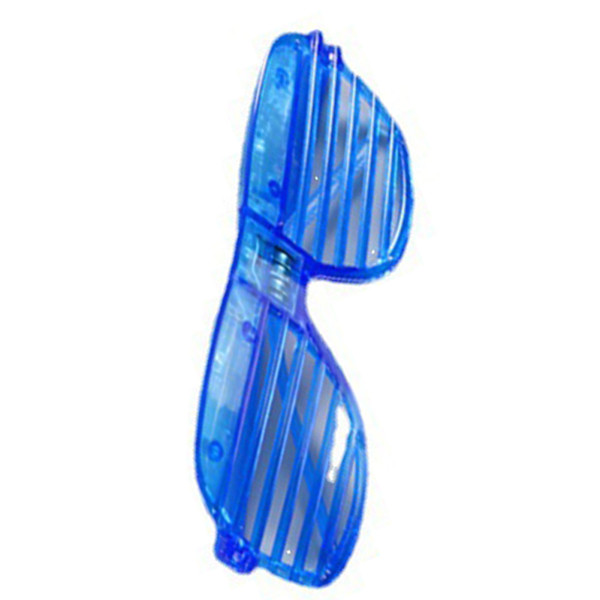 LED Solbriller Glow in The Dark Blinkende Lys Opp Shutter Shades Briller til Halloweenfest Blå