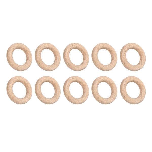 30 st Bokträringar Släta Träcirkelringar Hängen för DIY Smyckestillverkning Hantverk 5,5cm / 2,2in