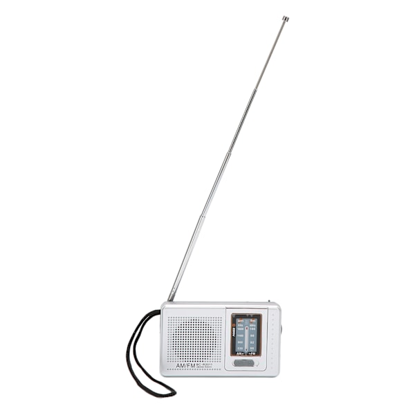 Bärbar fickradio AM/FM Klassisk Elegant design Silvergrå Batteridriven radio för hemvandring Cykling Resa