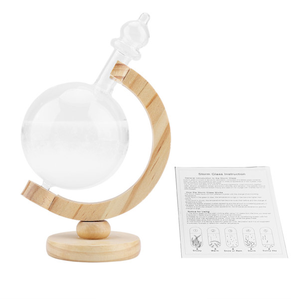 Storm Glas Creative Globe formad Storm Glasflaska Desktop Väderstation väderprediktor