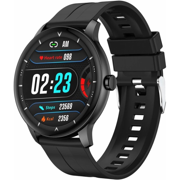 Z2 Smart Sports Watch 1,3 tums hel pekskärm, 10 mm smal kropp, Bluetooth uppringning, stöd för Android/iOS Custom Dial Svart