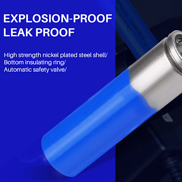 18650 1500 mah Apex-batteri Explosionssäkert läckagesäkert Laddbar för ficklampa Radio Hushållsbatteri