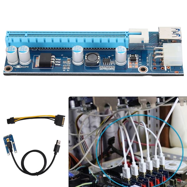 Mini PCI-E till PCI Express 16x Riser Adapter för grafikkortsbrytning