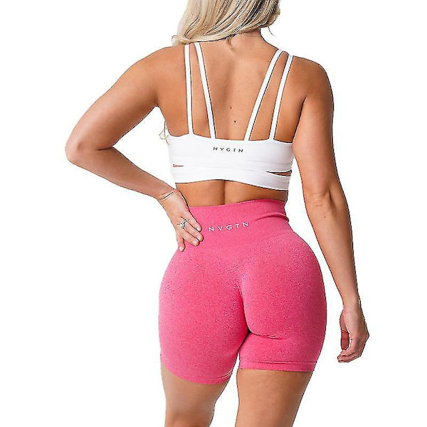 Nvgtn Seamless Pro Kuumavaaleanpunaiset Spandex-shortsit Naisille - Fitness, Elastinen, Hengittävä, Lantioita Nostava, Urheilullinen Juoksu