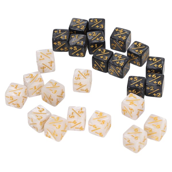24-piece Dice Counters Acrylic Marble Creature Stats Clear Number Compatible Dice Counters for Card Games