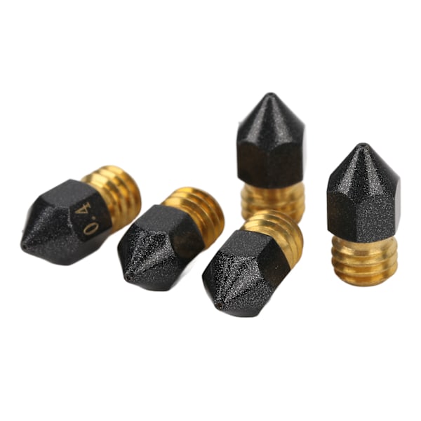5 st 3D-skrivare Hotend-munstycke 0,4 mm Mässing PTFE-beläggning Extruder Hot End-munstycke för 1,75 mm filament MK8-munstycke