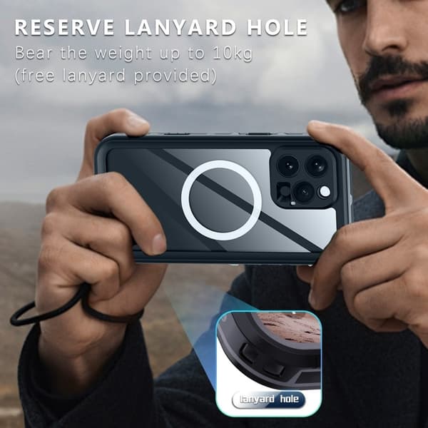 Kompatibel med iPhone 16 Pro Heldekkende Vanntett Premium MagSafe Deksel