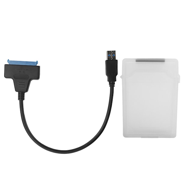 Harddisk Adapterkabel 2.5in SATA USB3.0 HDD/SSD Konverteringskabel med Beskyttelsesboks Hvid