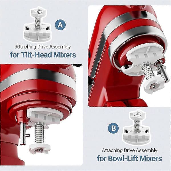 KitchenAid ismaskindele og drevtilbehør kompatibelt med køkkenmaskiner - kompatibel erstatning Grey White
