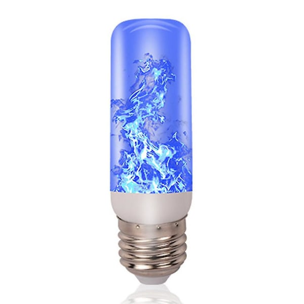 Led Flamme Effekt Lyspærer 3 Modi Flikkerende Vuurlamp E27 Standard Base Festival Fest Decor blue
