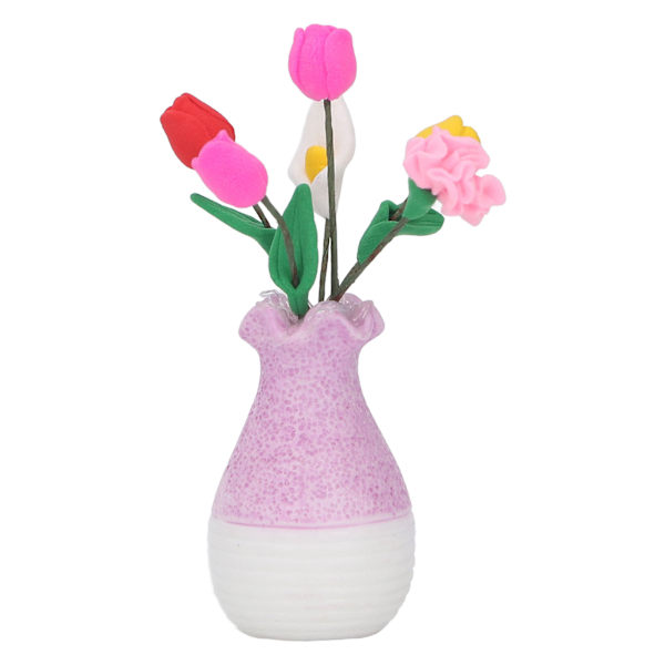 Dukkehust Vase Blomst 1:12 Slidstærkt Harpiks Levende Farver Fint Detaljer Dukkehust Miniatyrblomster til Dukkehust DIY
