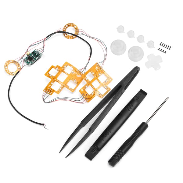 6 farvede DPad-tommelfinger DTF LED-knapper til PS4-controllertilbehør