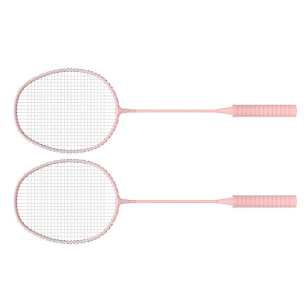 Ulkoilmabadmintonmailasetti takapihalle, 2 mailaa, 3 nylonhöyhenpalloa, 1 kantolaukku, aloittelijoille, aikuisille, vaaleanpunainen