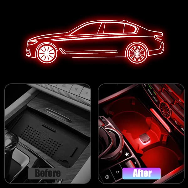 x USB Mini LED-lampe Biltilbehør Neon Ambiente-lampe White