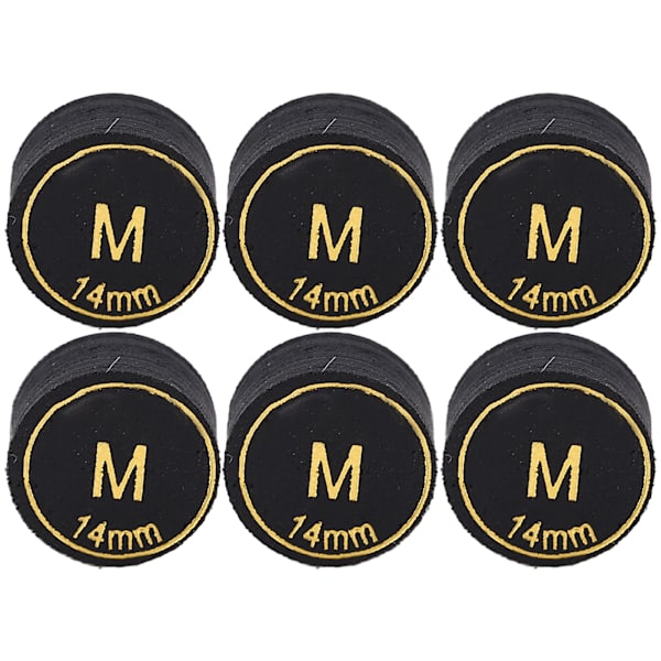6st Pool Cue Tips Professionell Multi Layers Biljard Pool Cue Tips Ersättning för Pool Cue och Snooker 14mm M