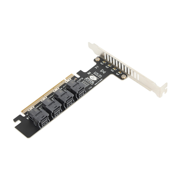 PCIE U.2 -sovitin kortti PCIE X16 4 porttiin U.2 NVME SFF8643 SFF8639 PCIE Split laajennuskortti LED-indikaattorilla