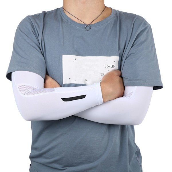 1 pari käsivarsien lämmittimiä Ice Sleeves AntiUV aurinkosuoja Unisex viilennys ajoon (M)