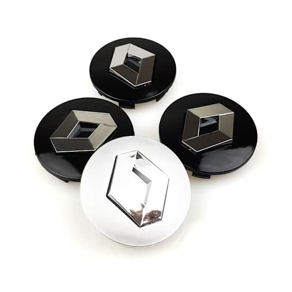 4-pakning - Renault Senterkopper / Hjulkapsler Emblem - Bil 60mm - Hav[LD] 60mm - Silver