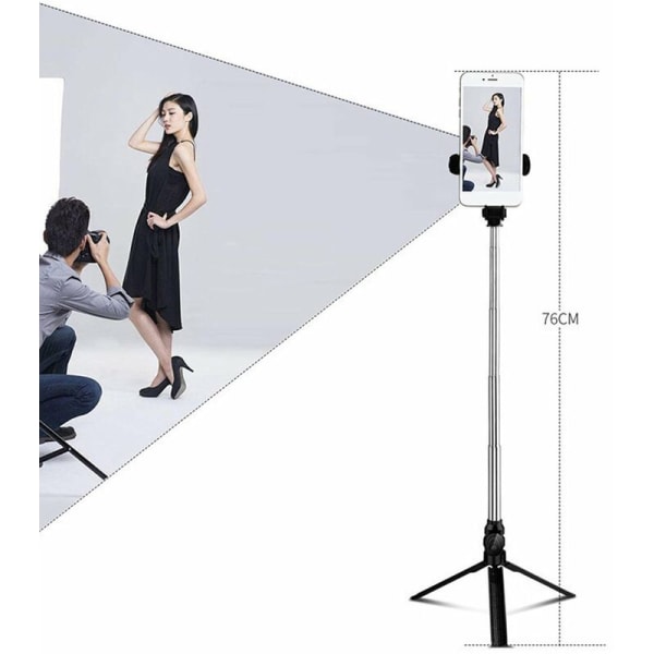 BT Selfie Stick Multifunktionell Portabel Justerbar Live Tripod (Rosa), Modell: Rosa