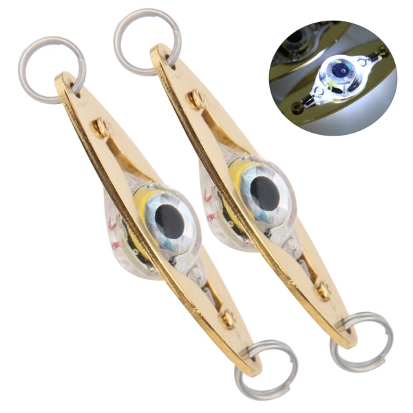 2st Fiske LED Lure Ljus Ögon Form Artificiellt blinkande ljus Age Undervatten Lure Lampa