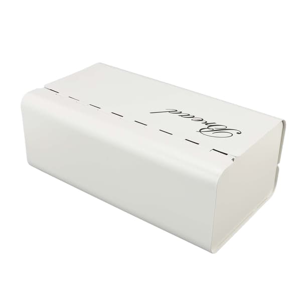 Bread Bin Large Capacity Save Countertop Space Bread Storage Container with Clamshell Door for Home Kitchen Office White