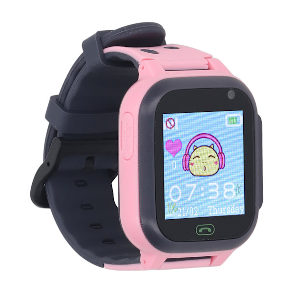 Barn Smart Watch Videosamtal Kamera Larm Ficklampa Pekskärm Smartwatch för utomhusbruk Rosa