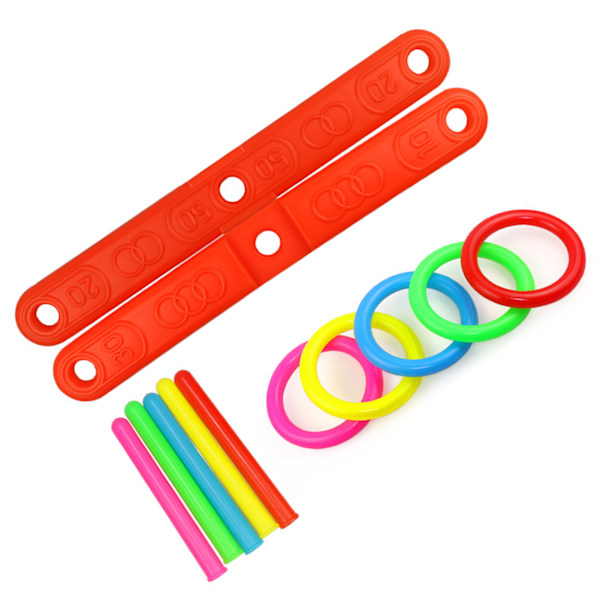 Circle Toss Game Set Colorful Cross 5 Rings Plast Hand Eye Coordination Odling Gräsmatta Utomhusspel